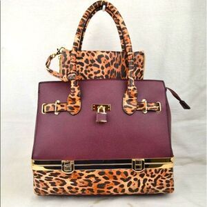 Leopard Pattern Double Handles bag